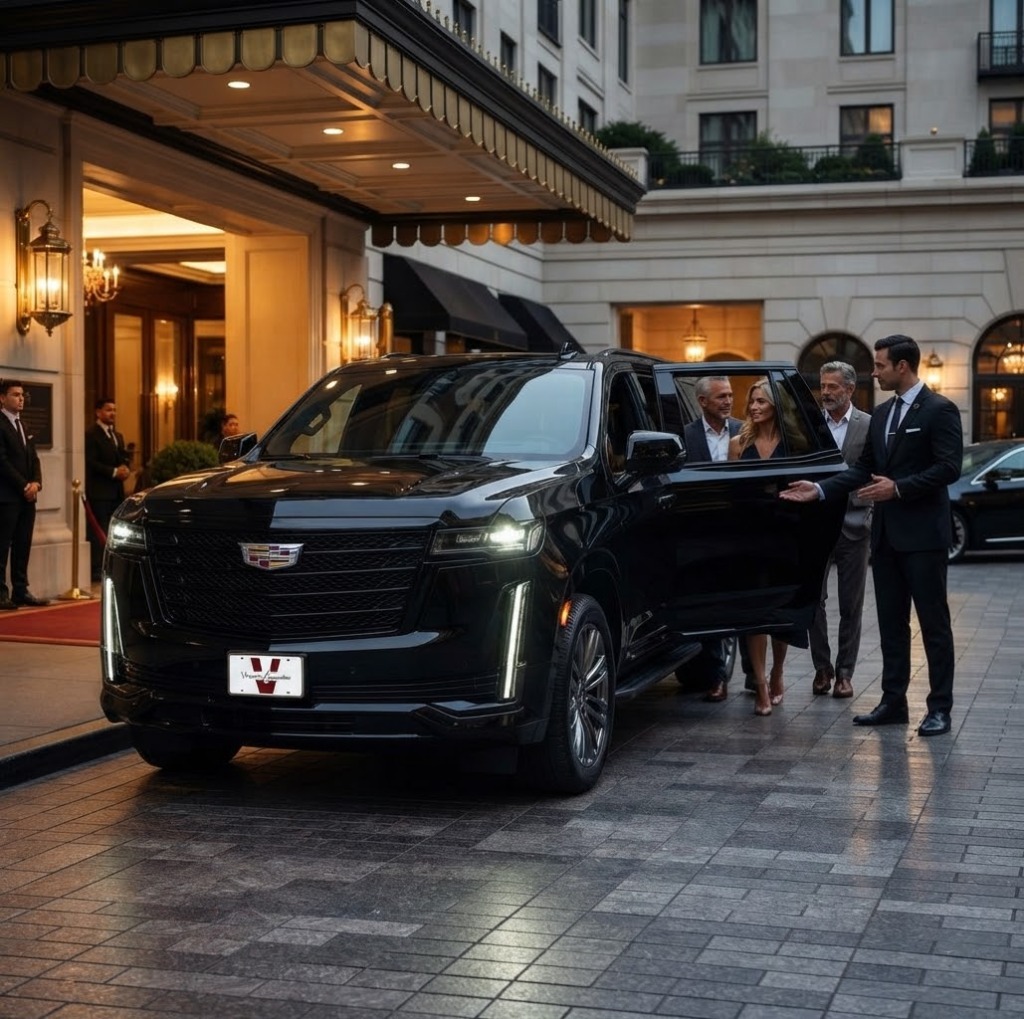 Vireano executive chauffeur welcoming passengers